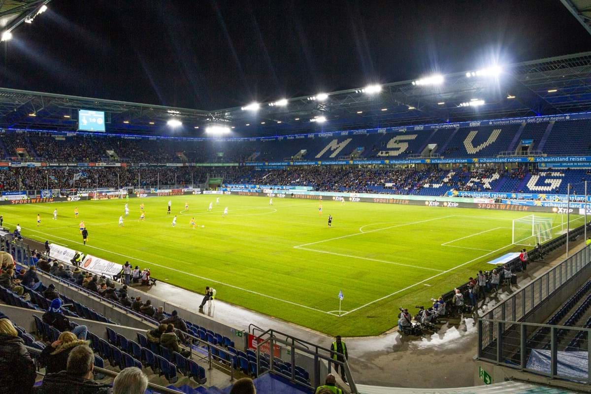 Led lighting sport | football stadium MSV Duisburg corner view